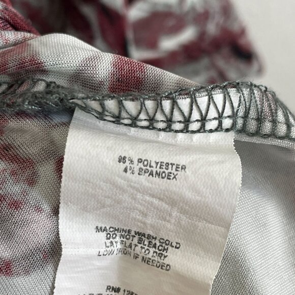 Cocomo Woman Plus 3X Floral Stretch Tunic Top Blouse Roll Tab Sleeve Shirt - Picture 5 of 11